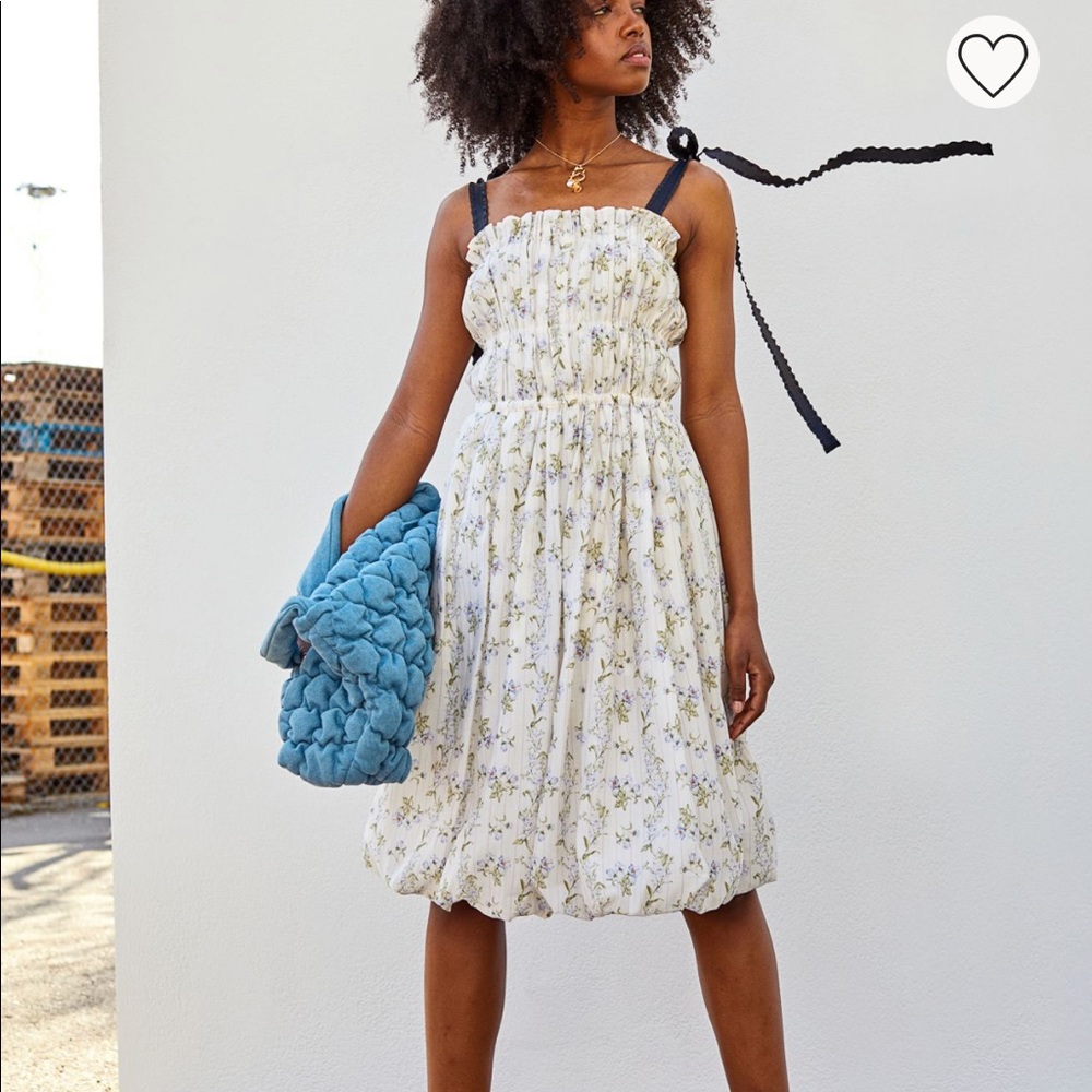 Brock Collection x h&m smocked midi tie dress